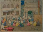 Charles W. Bartlett Amritsar [India], color woodblock print by Charles W. Bartlett, 1916, Honolulu Academy of Arts Sweden oil painting artist